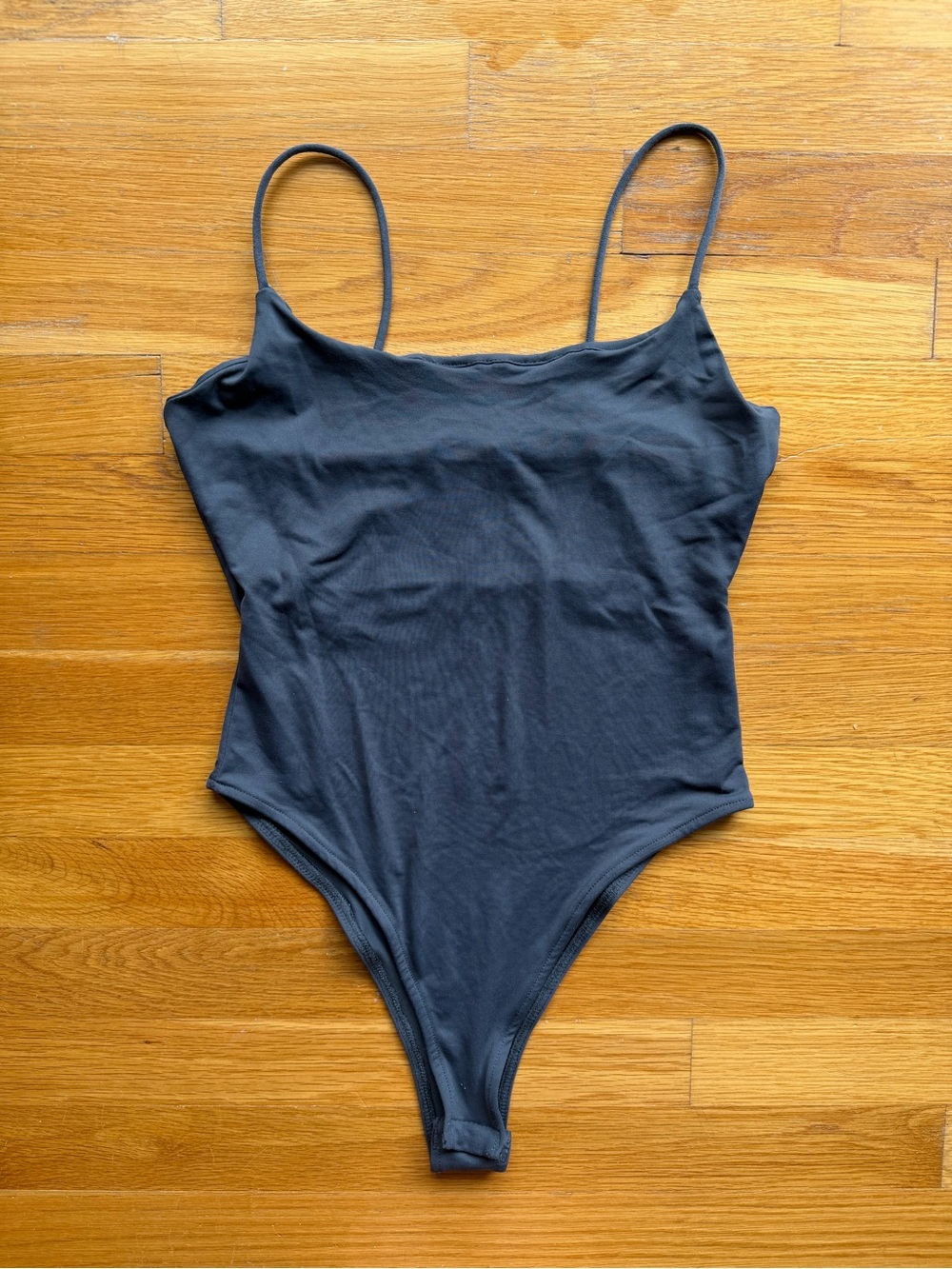 Zara Charcoal Gray Spaghetti Strap Bodysuit - Size Medium